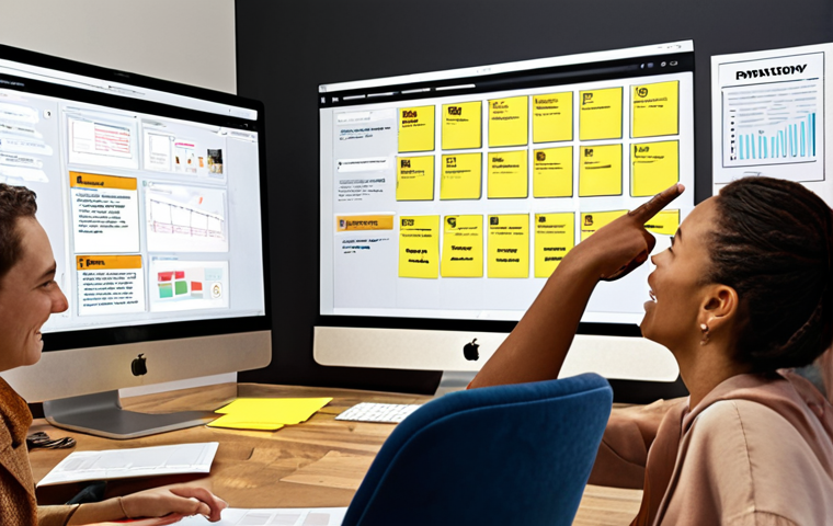 **Image Prompt:** A diverse group of people gathered around a table, enthusiastically discussing website mockups with sticky notes. One person is pointing to a text element on the screen. The atmosphere is collaborative and empathetic, with user journey maps visible in the background. Focus on conveying a sense of understanding user needs and crafting helpful digital experiences.